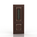 European-style solid wood door 3d model