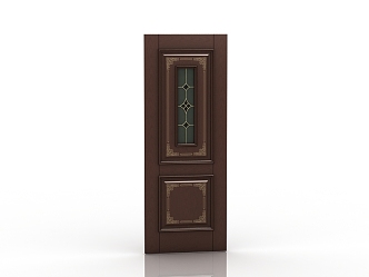 European-style solid wood door 3d model