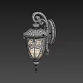 Classic Black Metal Wall Sconce With Glass Shade And Decorative Scroll Design
