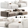 Modern Comfortable Upholstered Double Sofa With Decorative Pillows And Multiple Stylish Fabric Color Choices