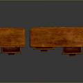 Two Wooden Furniture Pieces Small and Large With Drawers Mahogany Color Reflective Surface