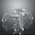 Mechanical Spider Robot With Metallic Legs And Reflective Surface Design 3d model