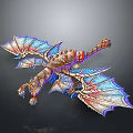 Fantasy Mythical Creature With Colorful Wings Intricate Design And Character Texture Details