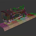 Detailed Black Vintage Steam Train Model on Brown Railway Track