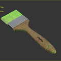 Daolio Brush With Wooden Handle Blue Metal Part And Brown Bristles Design