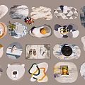 Modern style carpet fabric soft decorative shaped carpet 3d model