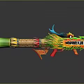Colorful Dragon Themed Cannon With Intricate Scales Horns And Vibrant Green Red Details