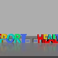 Colorful 3D Sport Health Letters Design With Business Theme And Creative Visuals