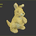 Adorable Fluffy Light Brown Standing Stuffed Kangaroo Doll Toy