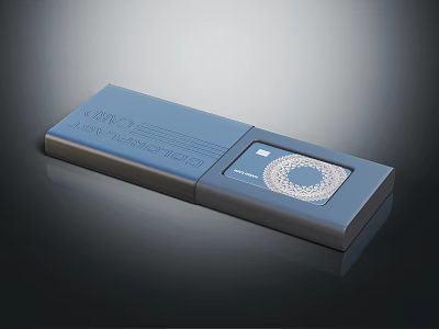 Modern Blue Product Packaging Box With Circular Pattern And Textured Surface 3d model