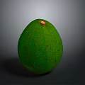 Ripe Green Avocado With Brown Specks And Smooth Surface On Gray Background