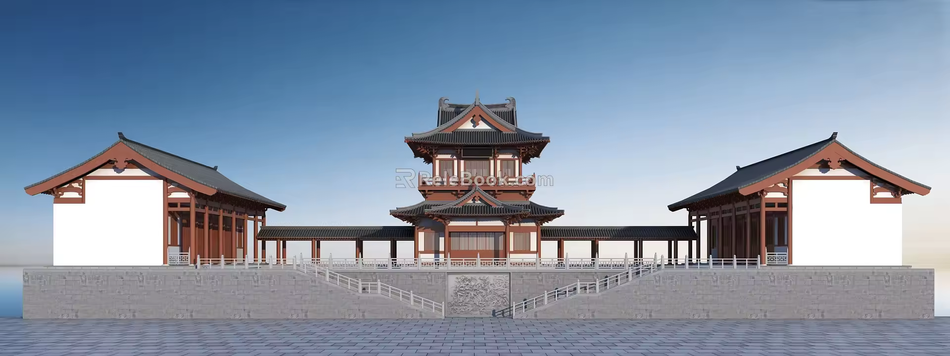 Chinese Style Ancient Temple Planning Su Style Ancient Building Ming and Qing Dynasties Ancient Building 3d model