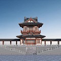 Chinese Style Ancient Temple Temple Planning Su Style Ancient Building Ming and Qing Dynasties Ancient Building 3d model