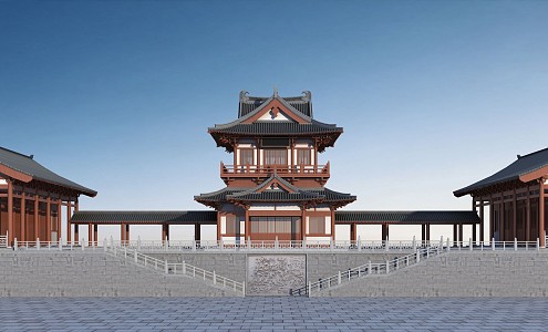 Chinese Style Ancient Temple Planning Su Style Ancient Building Ming and Qing Dynasties Ancient Building 3d model