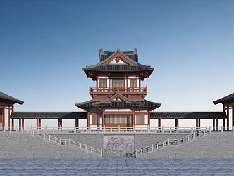 Chinese Style Ancient Temple Planning Su Style Ancient Building Ming and Qing Dynasties Ancient Building 3d model