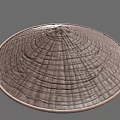 Traditional Woven Hat With Round Brim And Intricate Grid Pattern Design
