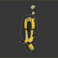 Bright Yellow Scooter With Black Seat Shiny Reflective Body And Modern Style