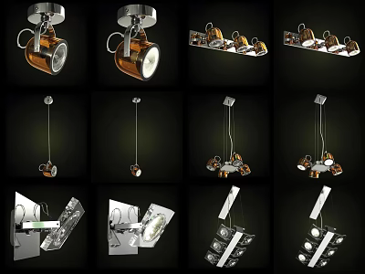 Modern Downlights and Spotlights with Various Designs for Indoor Lighting 3d model