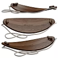 Wooden Swing Play Equipment With Rope Suspension And Curved Seat For Children