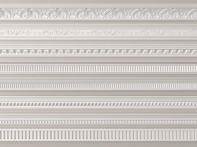 Decorative Gypsum Cornice Molding With Various Intricate Patterns For Interior Wall And Ceiling Decoration 3d model