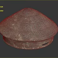 Vintage Silver Domed Decorative Lid With Intricate Carved Patterns And Small Opening