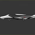 Futuristic Aircraft Design With Sleek Gray White Body Transparent Cockpit And Red Accents