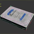 Daily Use External Hard Drive Storage Device With Metal Casing And Blue Label Data Storage 3d model