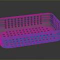 Green Plastic Perforated Storage Basket Ideal for Household Item Organization