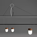 Modern Linear Chandelier With Metal Frame Wooden Shades And Warm LED Lighting For Dining Room