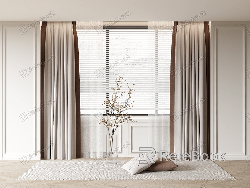 Curtain Fabric Curtain Color-matching Curtain Gauze Curtain model