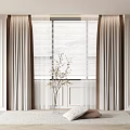 Curtain Fabric Curtain Color-matching Curtain Gauze Curtain 3d model