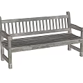 Outdoor Wooden Bench With Slatted Back Seat Armrests Classic Garden Design