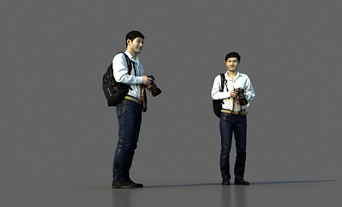 Modern Man Camera Man 3d model