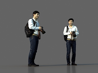 Modern Man Camera Man 3d model