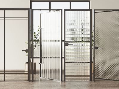 Modern glass door Changhong glass door 3d model