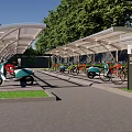 Bicycle and Scooter Shelter for Outdoor Parking with Green Trees and Modern Design
