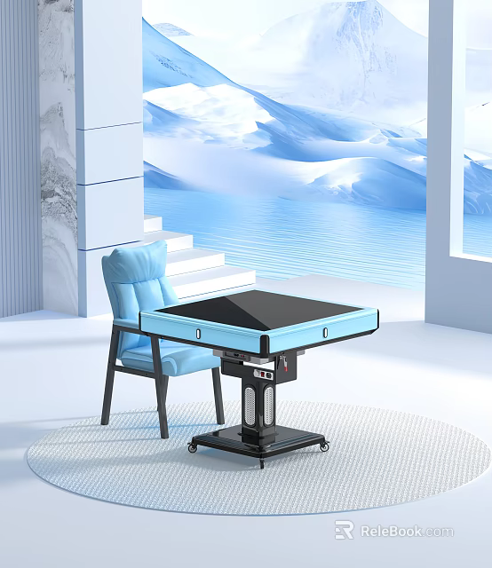 Modern Open Concept Kitchen Interior With Island Counter And Modern Appliances 3d model 