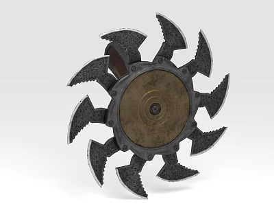 Industrial Impeller With Metal Blades And Central Brass Hub Component 3d model