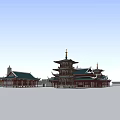 Ancient Architecture Models Featuring Various Traditional Roof Designs And Classic Structures 3d model