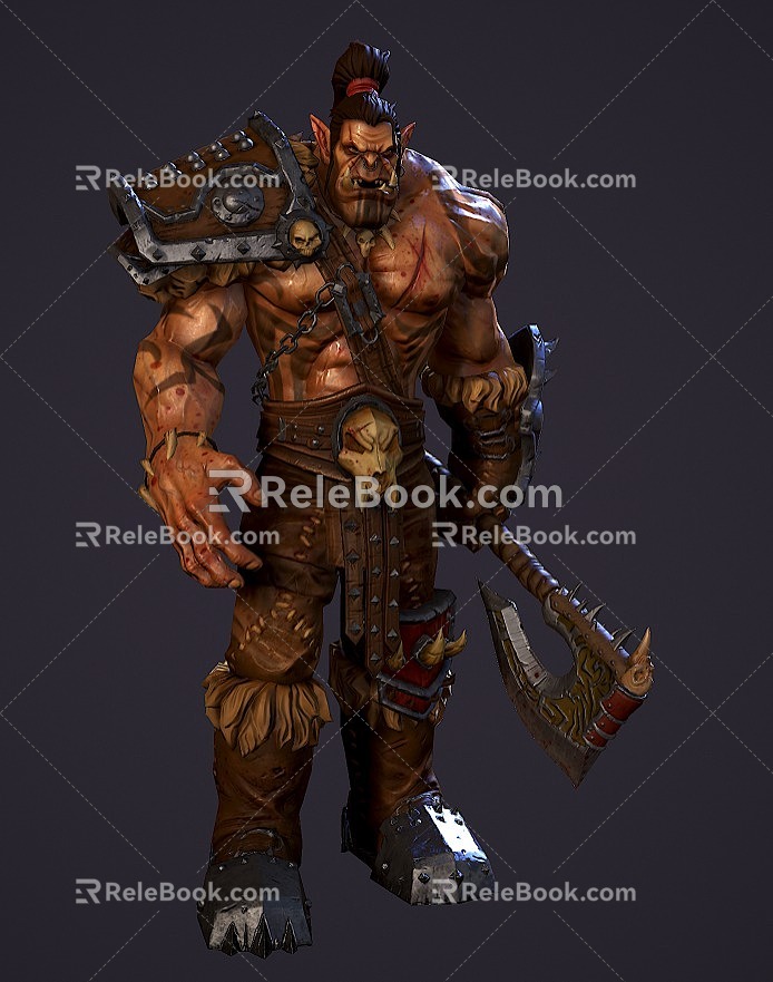 Ancient warrior game character weapon model