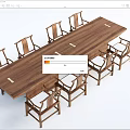 Wooden Conference Table With Traditional Chinese Style Chairs For Meeting Room