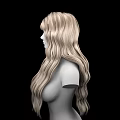 Female Game and Movie Character with Long Blonde Curly Hair Design