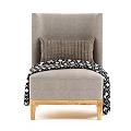 Nordic Fabric Single Sofa 3d model
