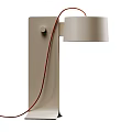 Modern Minimalist Table Lamp With White Shade Red Cable And Stable Stands 3d model