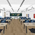 Modern Classroom School Computer Classroom 3d model