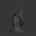 White Decorative Hand Gesture Model With Raised Index Finger And Circular Base For Home Use
