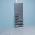 Modern Metal Wall Decor Shelves Mounted On Blue Background Wall 3d model