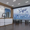 Modern Real Estate Exhibition Hall With Glass Walls Digital Displays And Brand Signage