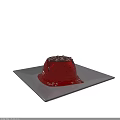Red Jelly Dessert with Shiny Surface Served on White Plate and Decorated with Small Toppings
