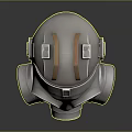 Metallic Gas Mask With Dual Circular Lenses Leather Straps And Front Filter